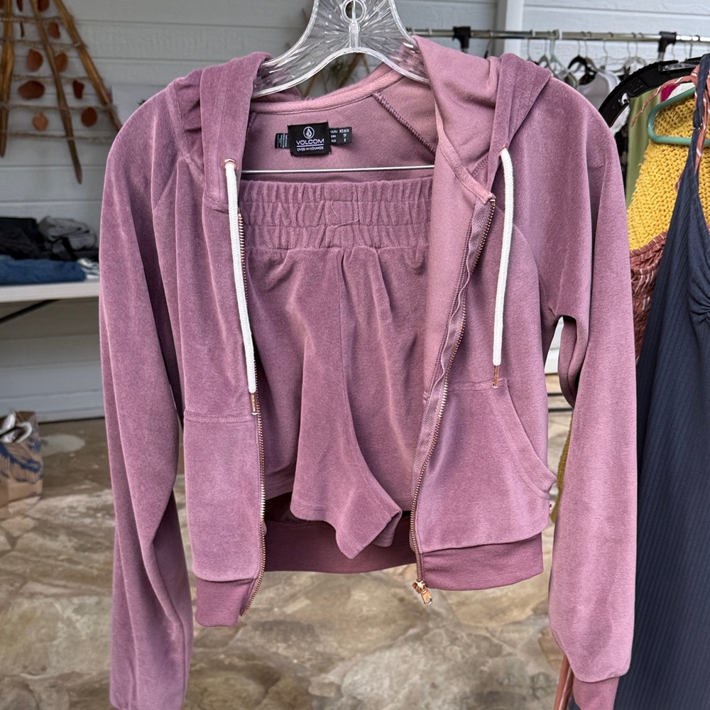 Volcom Mauve Hoodie and Top Set
